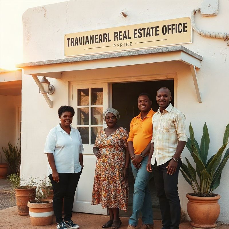 The Alphajriver team outside their whitewashed office on Lamu Road, Malindi